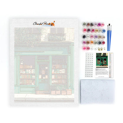 Libreria verde vintage – Dipingere con i Numeri