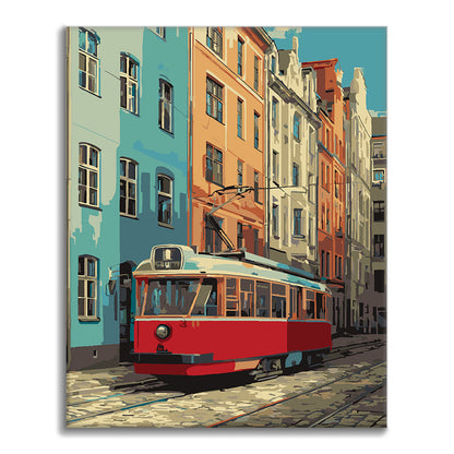 Tram rosso vintage – Dipingere con i Numeri
