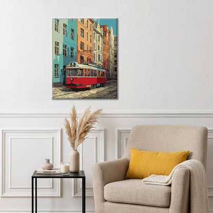 Tram rosso vintage – Dipingere con i Numeri