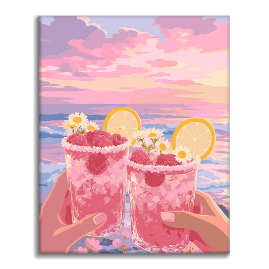 Toast al tramonto con lamponi – Dipingere con i Numeri