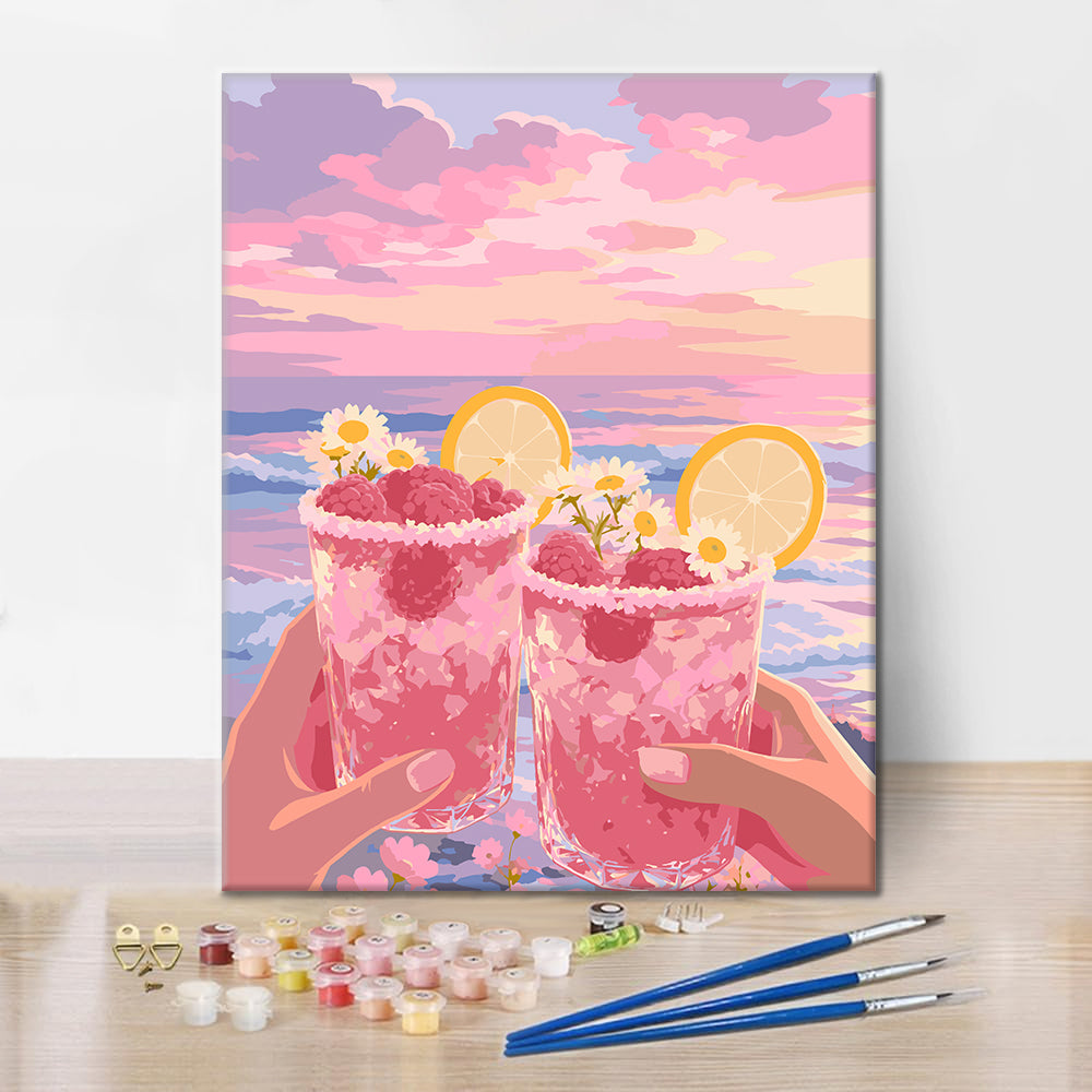 Toast al tramonto con lamponi – Dipingere con i Numeri