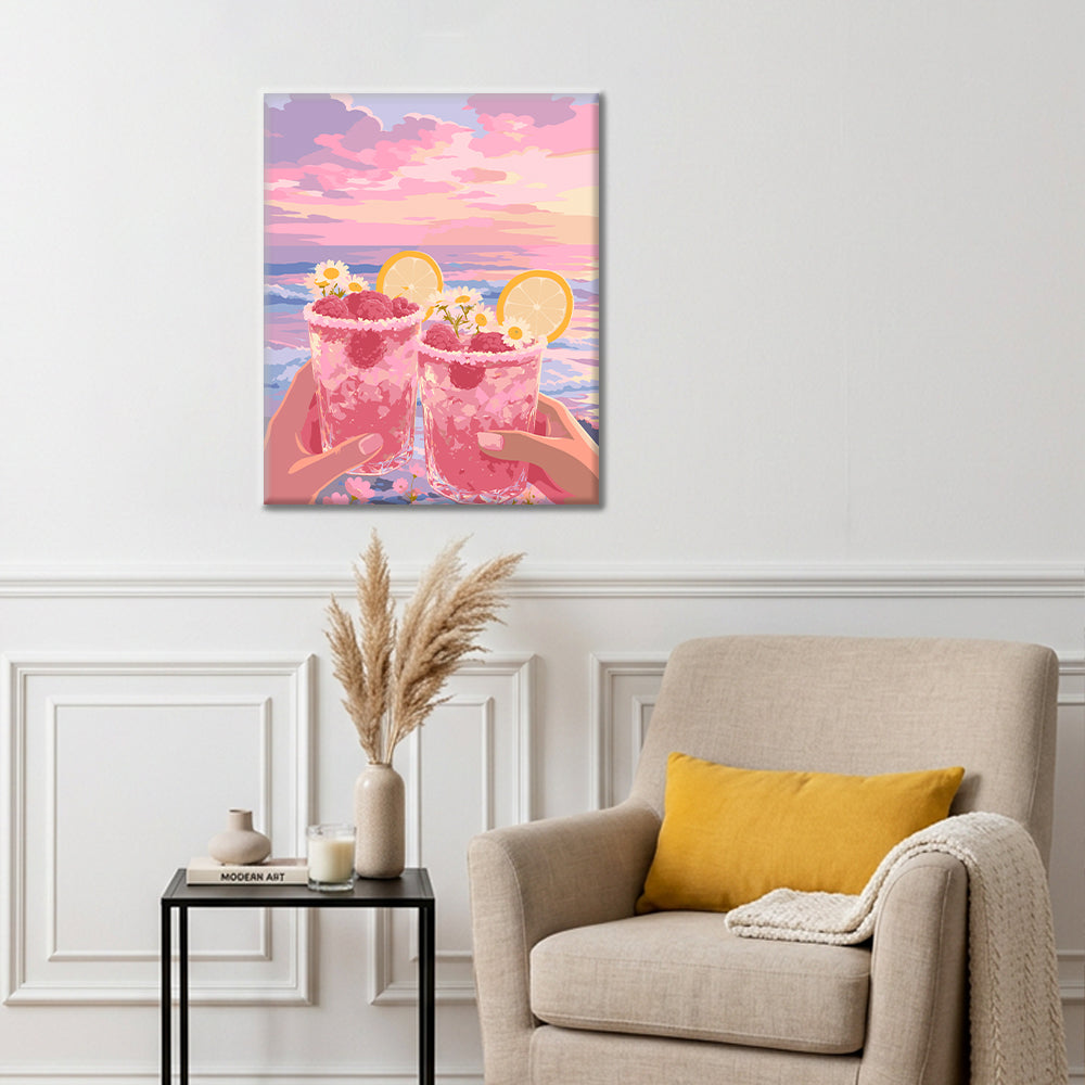 Toast al tramonto con lamponi – Dipingere con i Numeri