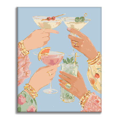 Brindisi di cocktail pastello – Dipingere con i Numeri