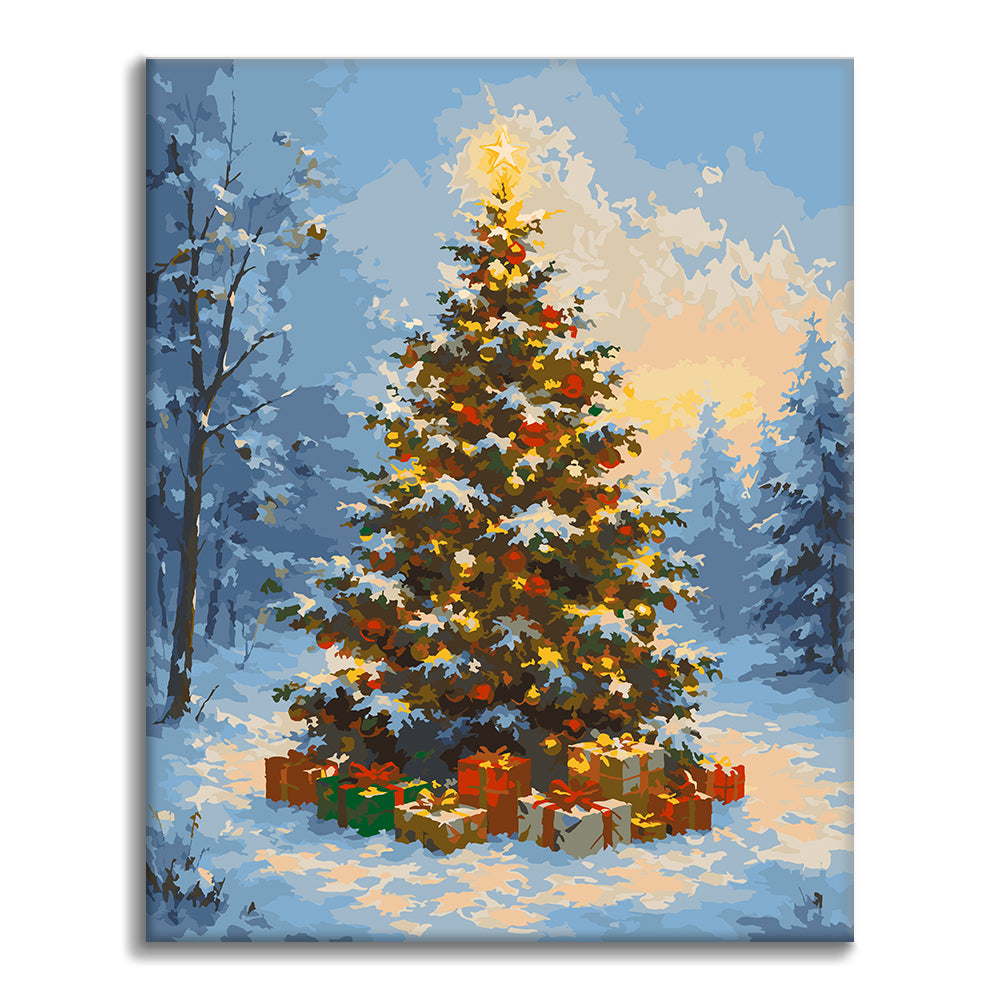 Albero di Natale nella neve – Dipingere con i Numeri