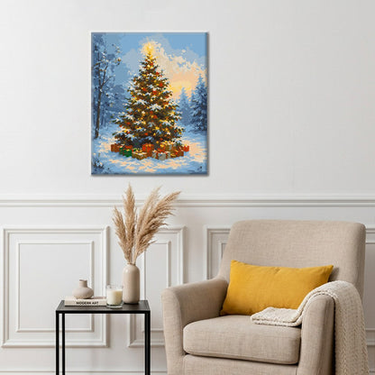 Albero di Natale nella neve – Dipingere con i Numeri