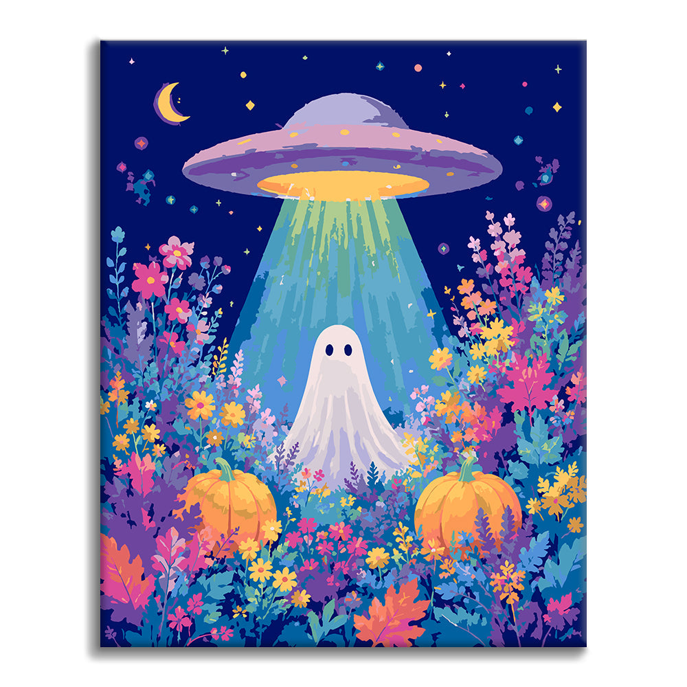 UFO e fantasma in un campo di fiori – Dipingere con i Numeri