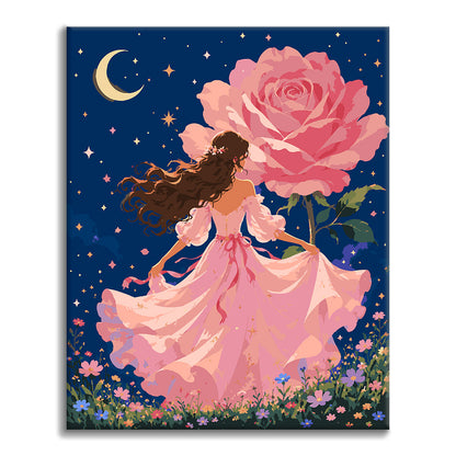 Principessa della rosa al chiaro di luna – Dipingere con i Numeri