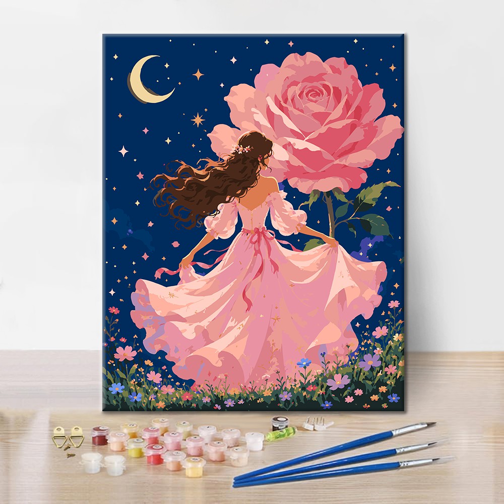 Principessa della rosa al chiaro di luna – Dipingere con i Numeri