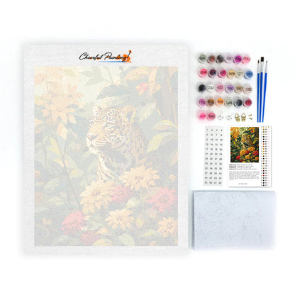 Leopardo tra fiori tropicali – Dipingere con i Numeri