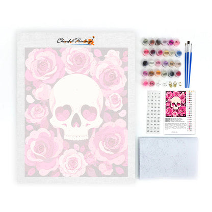 Teschio con rose rosa – Dipingere con i Numeri