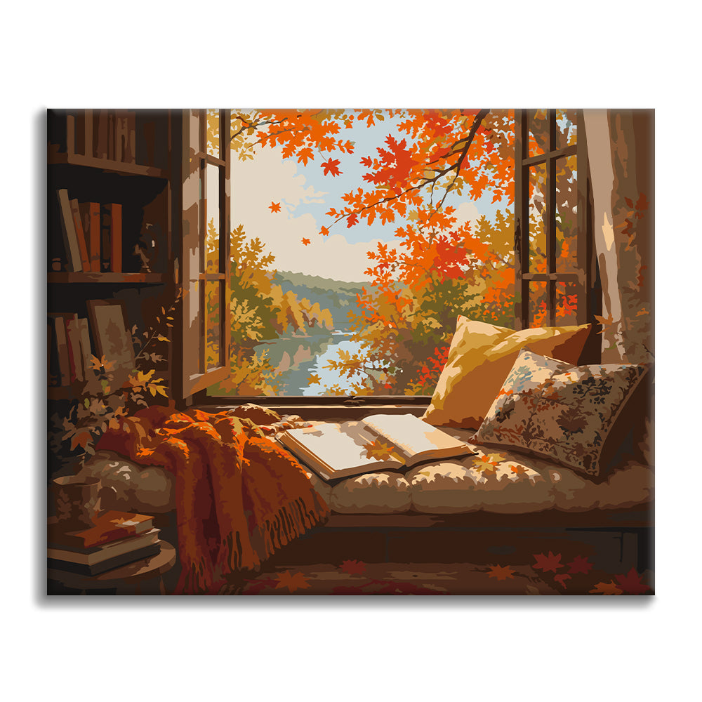 Angolo lettura alla finestra in autunno – Dipingere con i Numeri