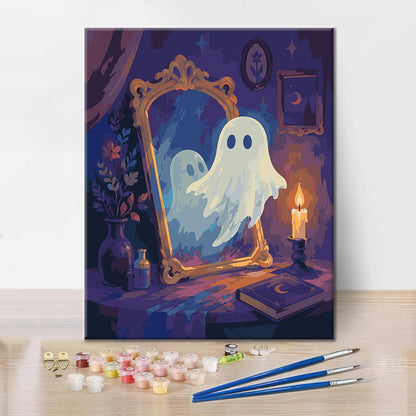 Fantasma accanto a uno specchio magico – Dipingere con i Numeri