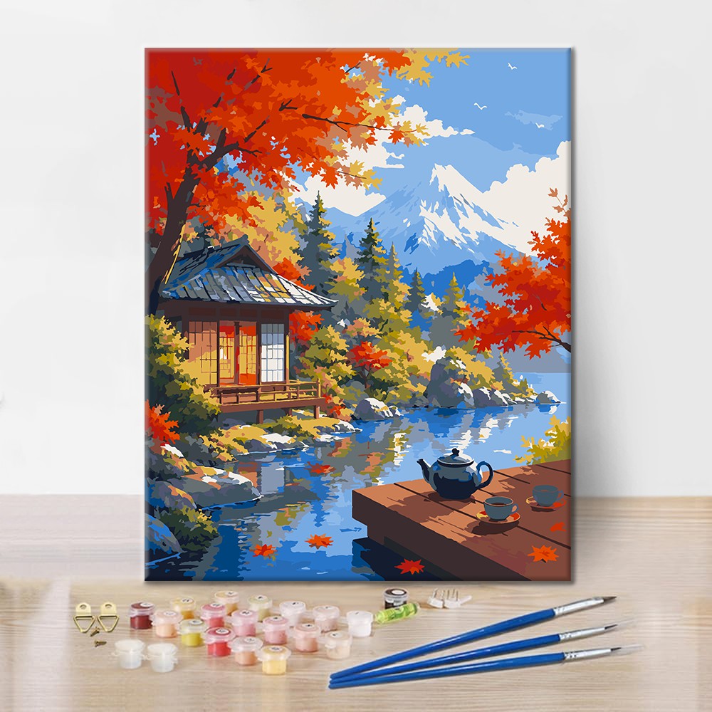 Padiglione giapponese presso il Monte Fuji – Dipingere con i Numeri