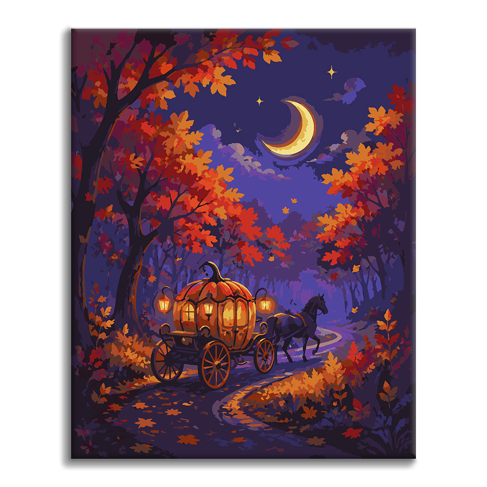 Carrozza zucca sotto la luna crescente – Dipingere con i Numeri