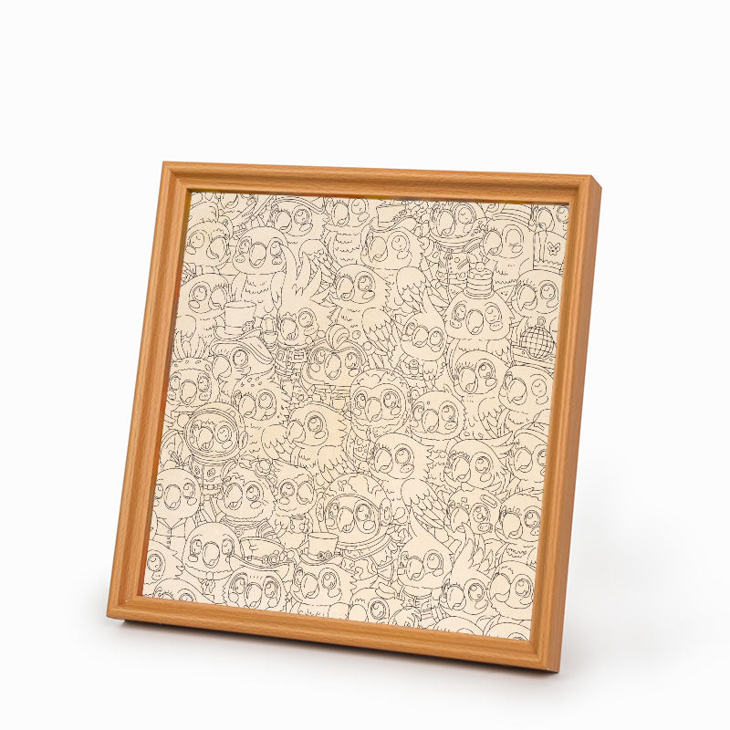 Parrocchetto ondulato - Puzzle in legno da colorare