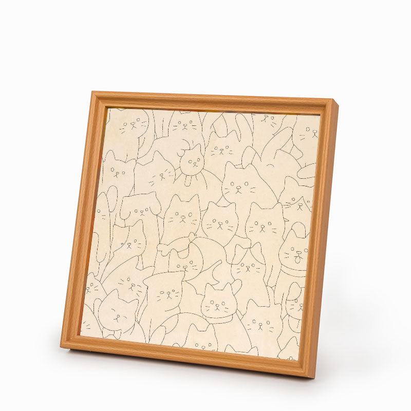 Gatti - Puzzle in legno da colorare