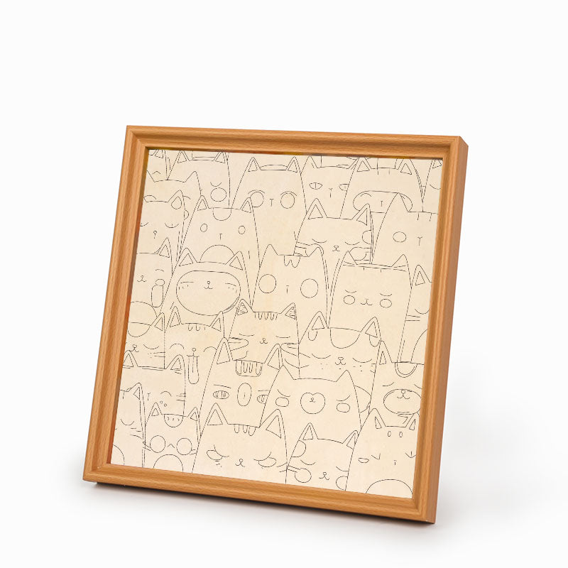 Line kittens - Puzzle in legno da colorare