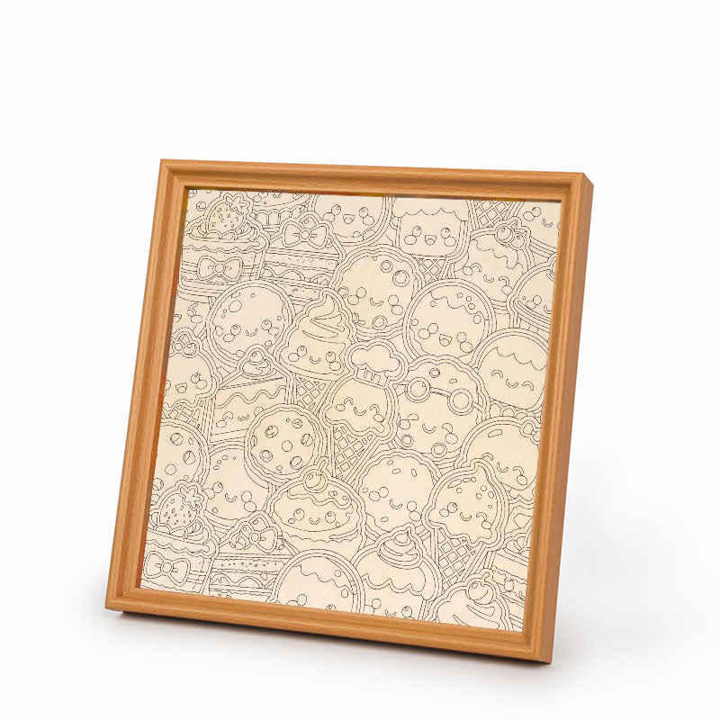 Dolci prelibatezze - Puzzle in legno da colorare
