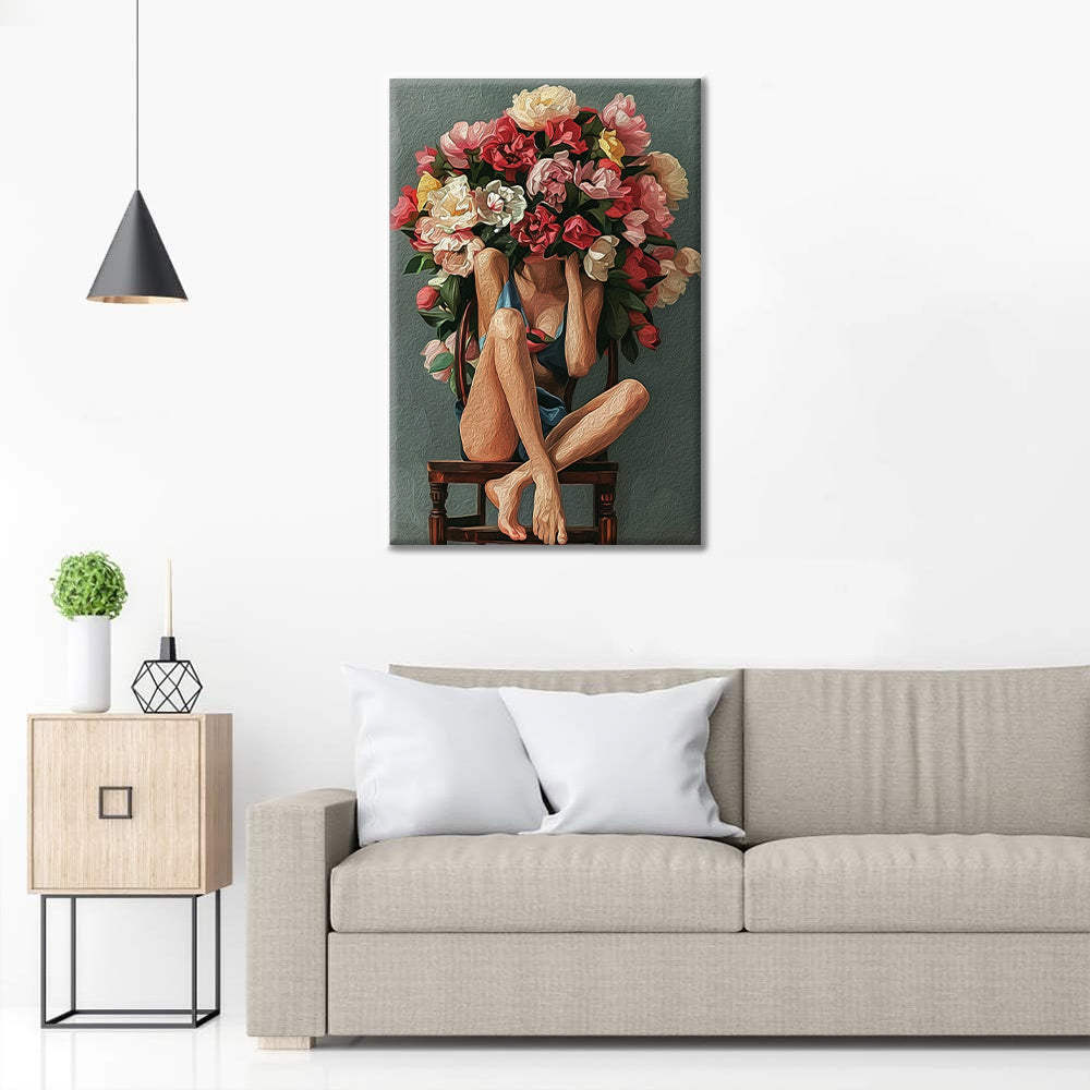 Fiori e ragazza - Dipingere con i Numeri