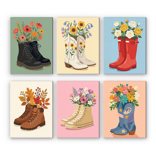 Fiori nelle scarpe - Dipingere con i Numeri