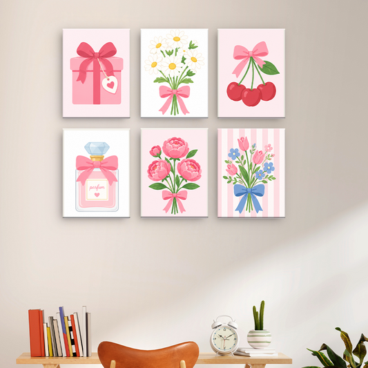 Fiocchi, fiori e ciliegie - Dipingere con i Numeri
