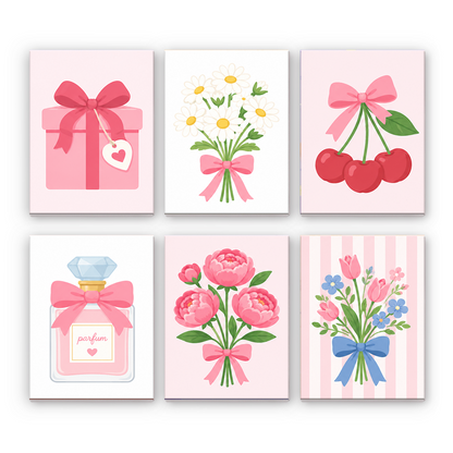 Fiocchi, fiori e ciliegie - Dipingere con i Numeri