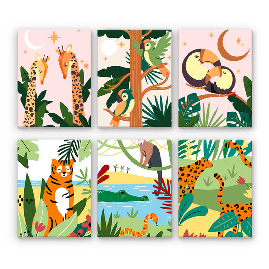 Collage di animali della giungla