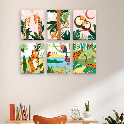 Collage di animali della giungla
