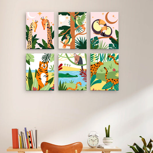 Collage di animali della giungla