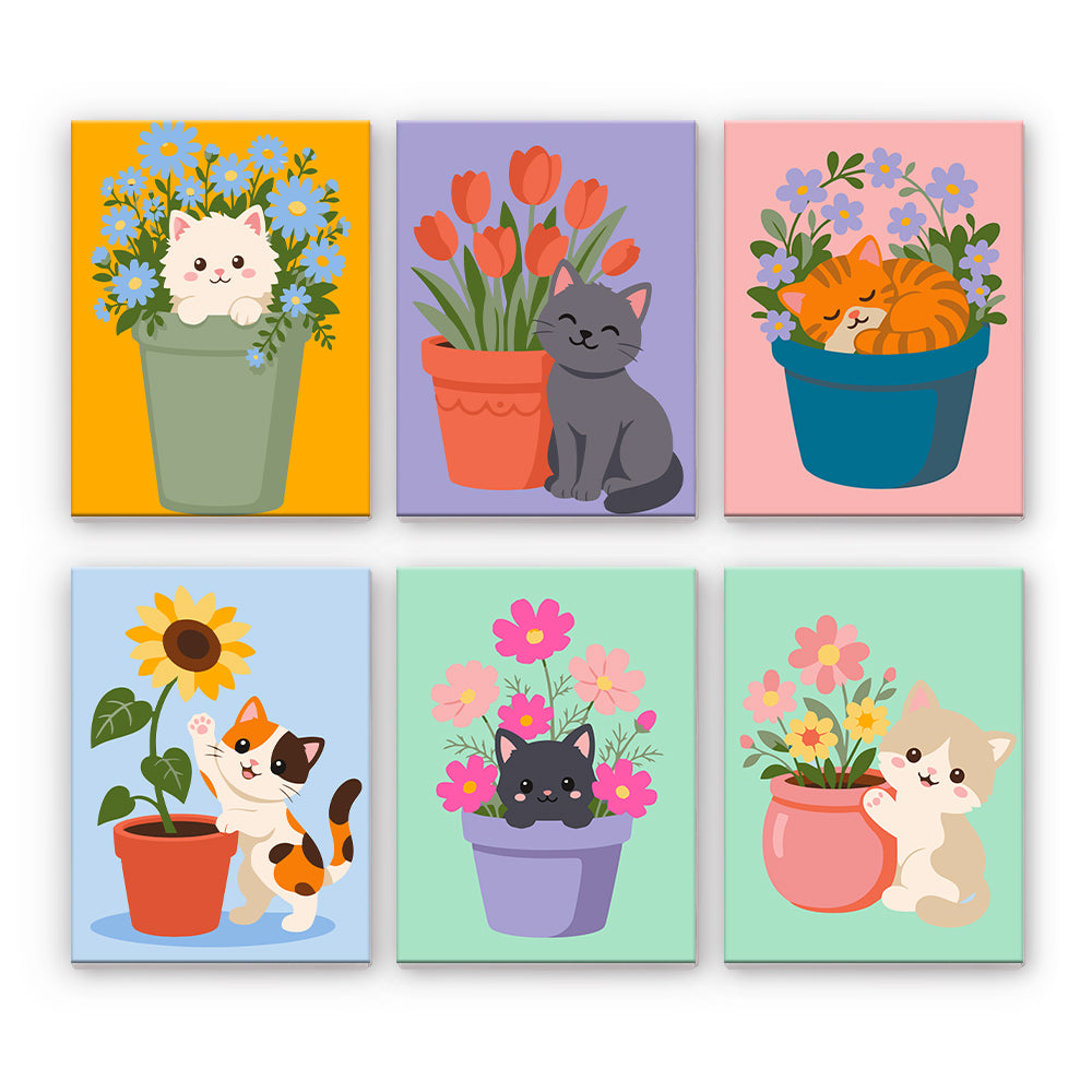 Gatti con fiori