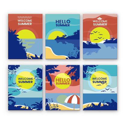 Poster sulla spiaggia estiva