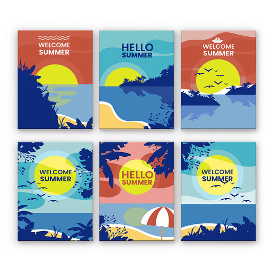Poster sulla spiaggia estiva