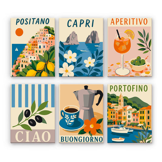 Poster di viaggio sulla costa italiana
