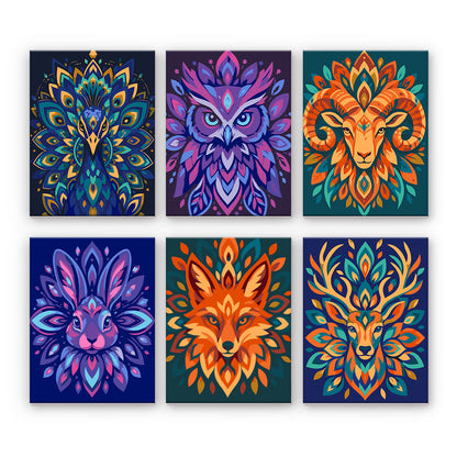 Mandala di animali colorati