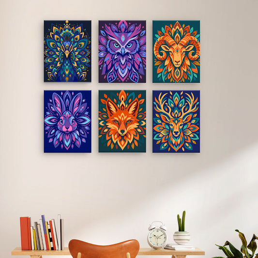 Mandala di animali colorati