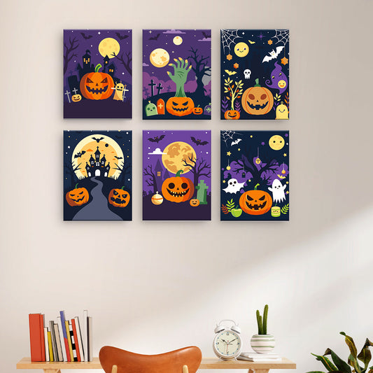 Paesaggi di Halloween al chiaro di luna