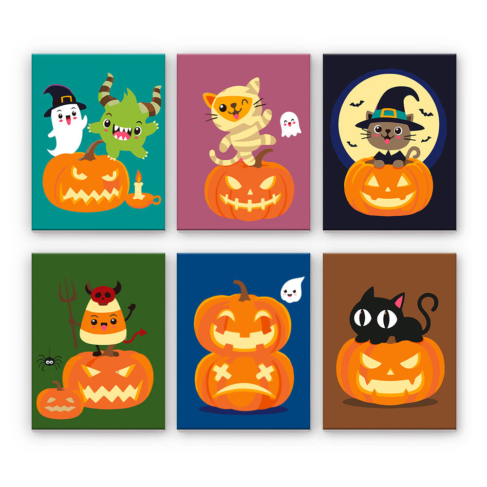 Gatti e zucche di Halloween