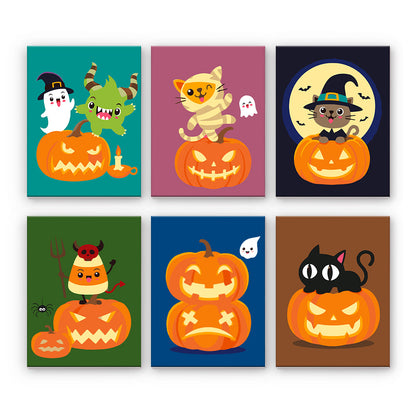 Gatti e zucche di Halloween