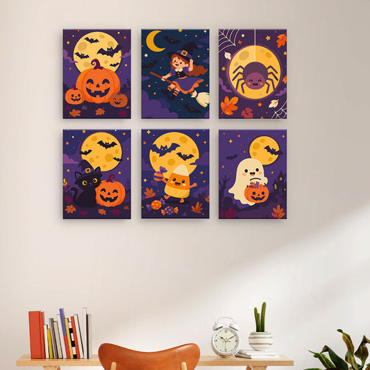 Personaggi di Halloween al chiaro di luna