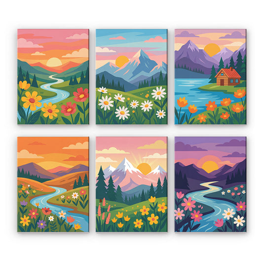 Montagne e fiori - Dipingere con i Numeri