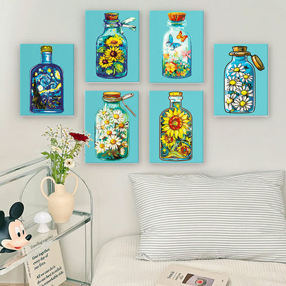 Bottiglia e fiori - Dipingere con i Numeri