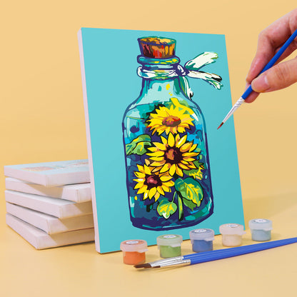 Bottiglia e fiori - Dipingere con i Numeri