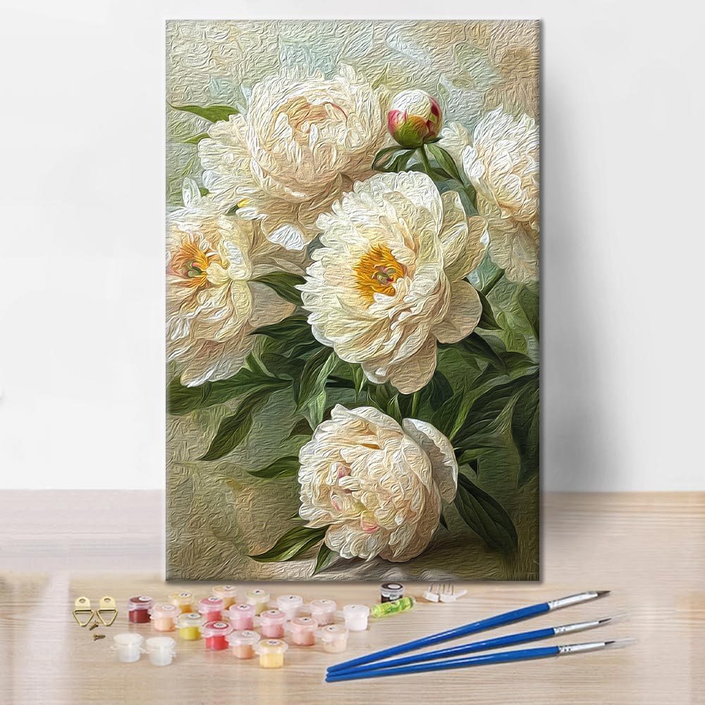 Peonie bianche - Dipingere con i Numeri